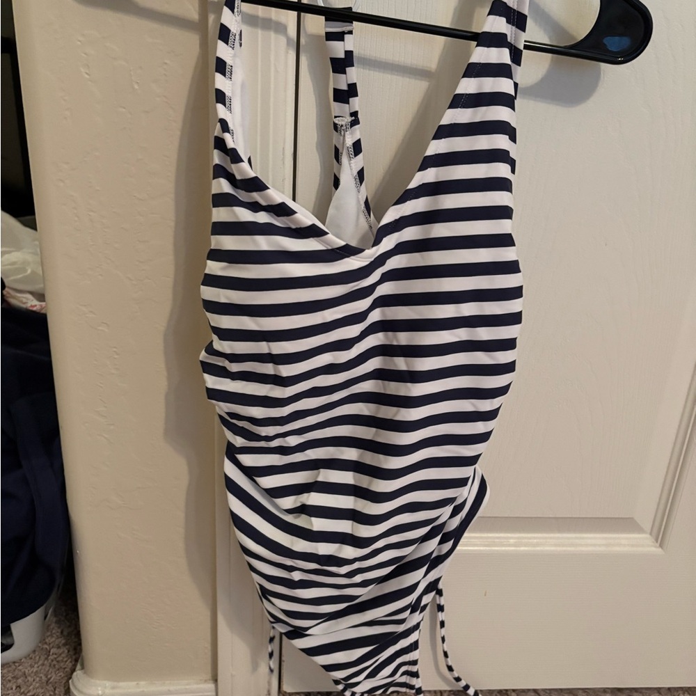 Kona Sol Navy and White Swimsuit